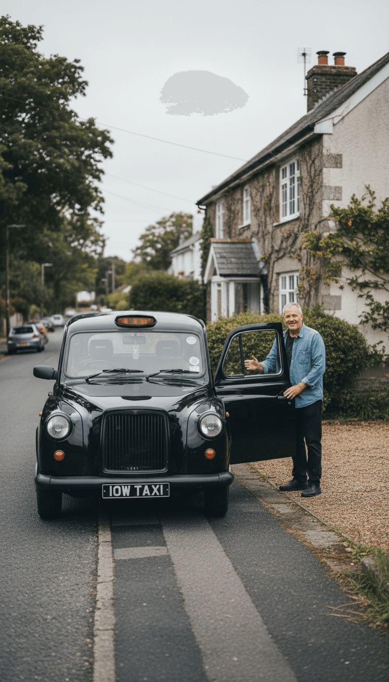 WightRides taxi arriving for a pickup in Sandown